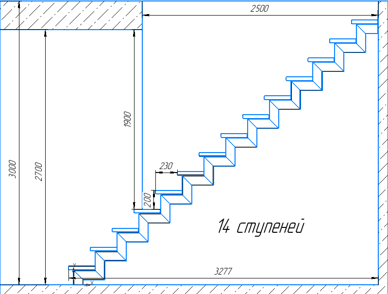 Prjamaja lestnica 14 stupenej 1